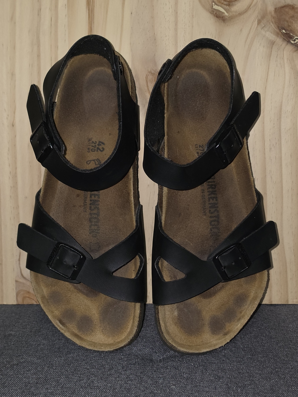 Birkenstock Kids Black Adjustable Strap Sandals